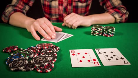 poker player placing a bet