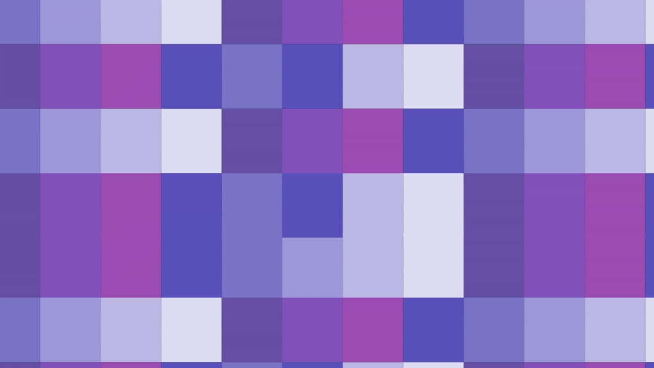 Digital animation of purple square shapes moving in seamless motion