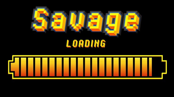 Savage text with Loading, Downloading, Uploading Bar Indicator.