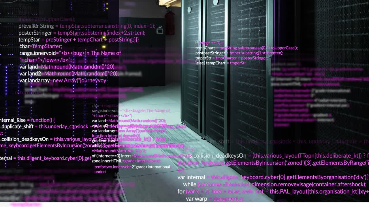 animação do processamento de dados através de servidores informáticos