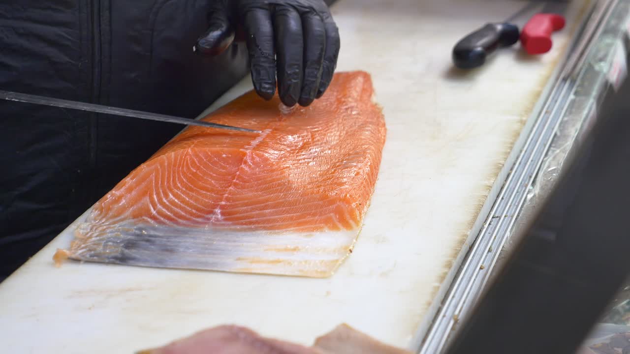 Preparing Sliced Salmon