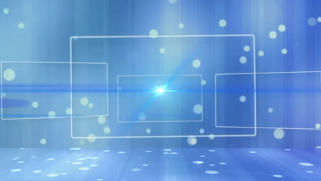 Animation with glowing blue light and abstract rectangles in background