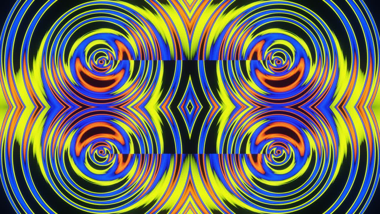 girar círculos brillantes de varios colores vj bucle