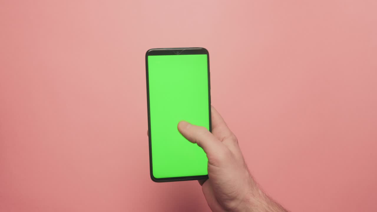 Scrolling On Green Screen Smartphone