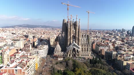 vista aérea de la sagrada familia, barcelona, españa