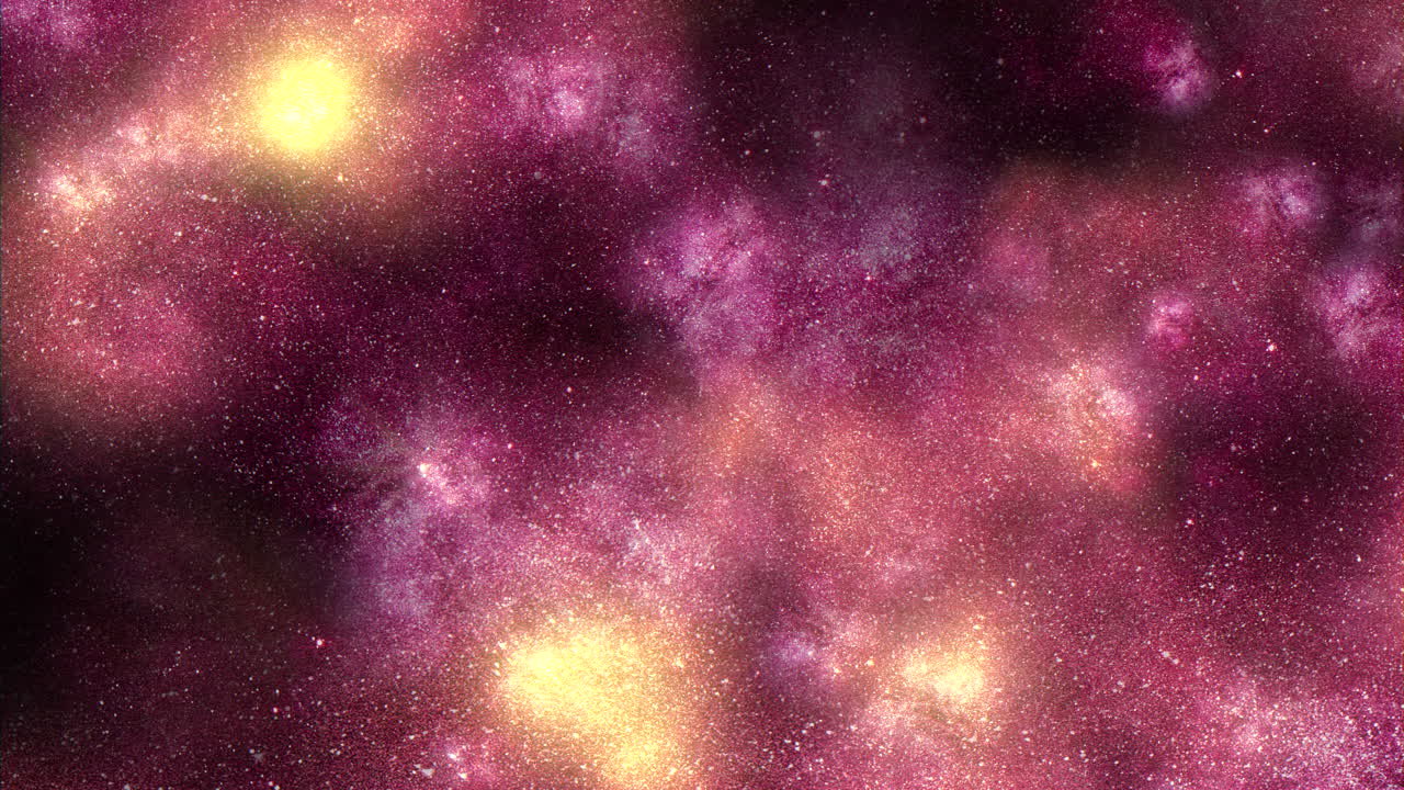 Celestial symphony glowing nebulas and bright stars illuminate a purple and yellow space background