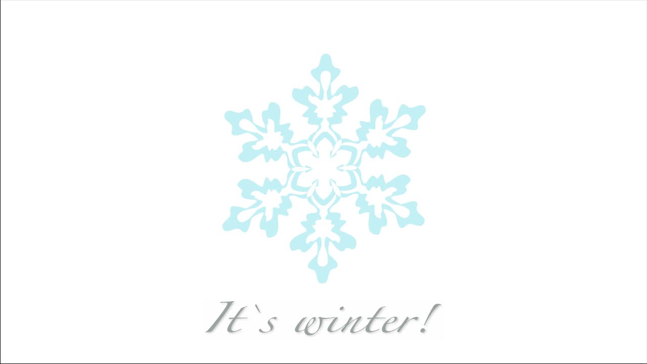 색에 고립 된 눈송이와 함께 겨울 인사 텍스트