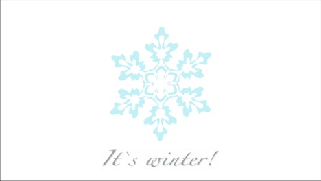 its winter greeting text with snowflake isolated on white