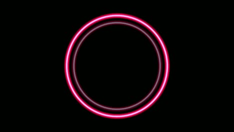 animación de borde de círculo de luz de neón en fondo negro. borde moderno con espacio de copia en blanco 4k
