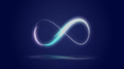 animation of infinity symbol over navy background