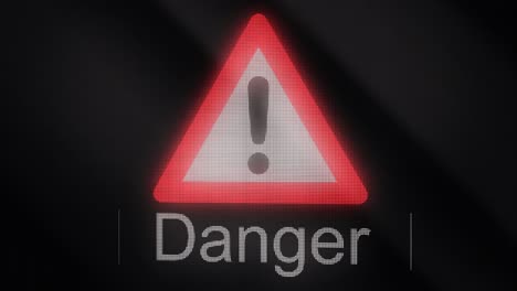 danger alert sign on led display