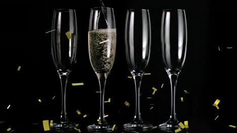 Animation-of-confetti-falling-over-champagne-glasses