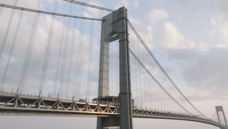 aerial view of the verrazzano-narrows bridge on a summer day. shot in new york city