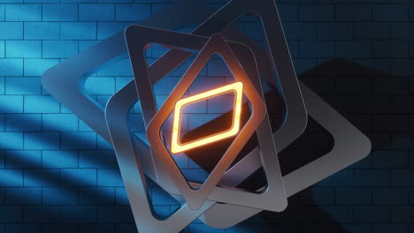 fondo del marco de rombo abstracto, renderización en 3d.