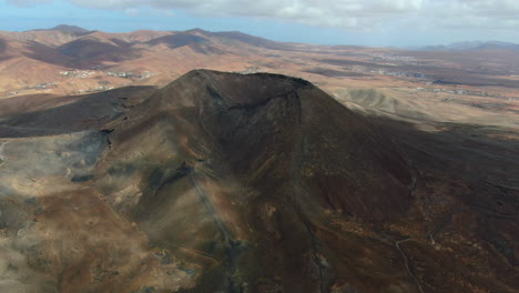 drone shot orbit the bayuyo volcanoes is a set of volcanic cones that erupted at the same time, following an almost straight line