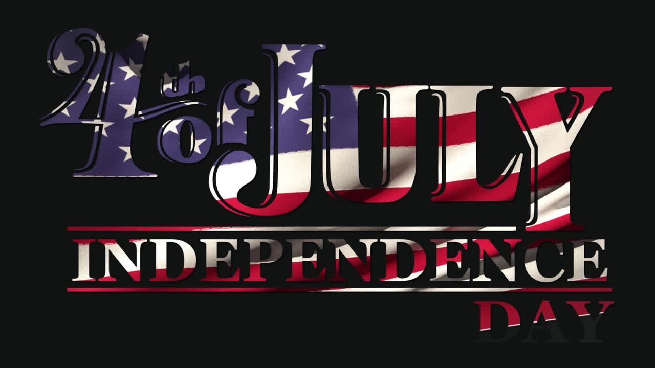 4th of July text and Independence Day text