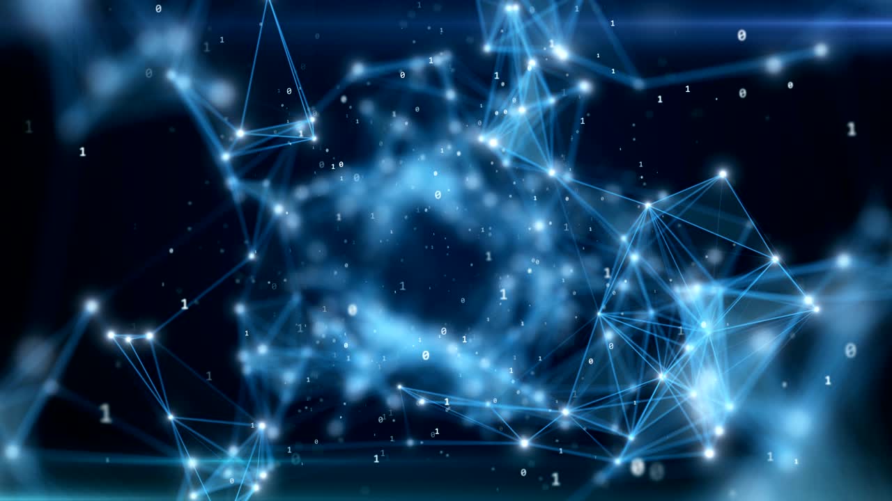 fondo de espacio de tecnología abstracta, superficies de geometría, líneas y puntos. cuadrícula de túnel abstracta. se puede usar como papel tapiz dinámico digital, fondo de tecnología.