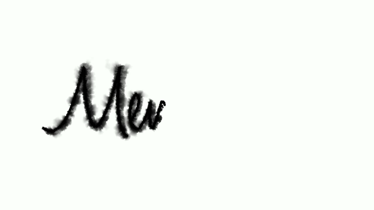 Script font graphic with ink bleeding into paper, on green screen and on a white background, writing the text "memories