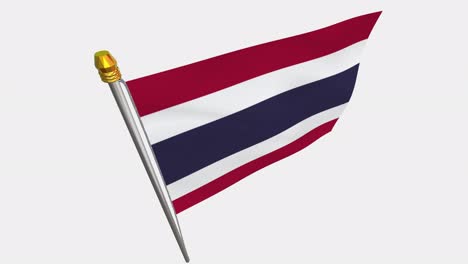 loop video of thailand flag  fluttering in the wind, slow motion video of 4k , with alpha channel