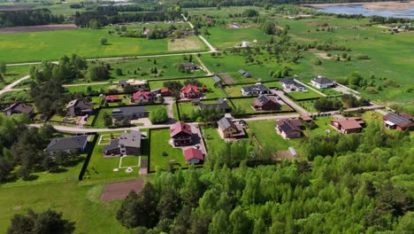 charming suburban neighborhood with private homes in the green countryside of lithuania