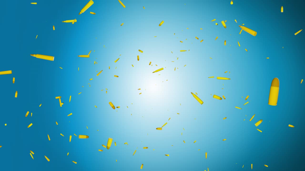 Sniper bullets falling flying in slow motion against green screen ammo ammunition concept of