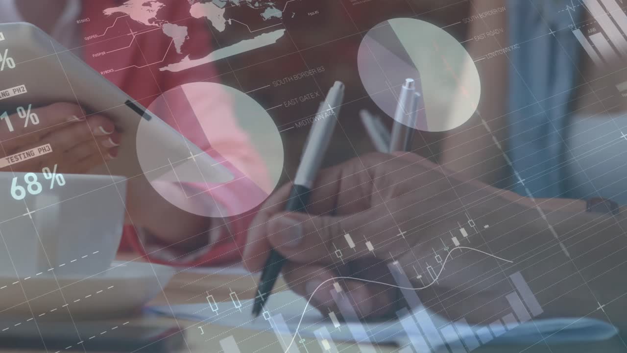 gente de negocios y gráficos 4k