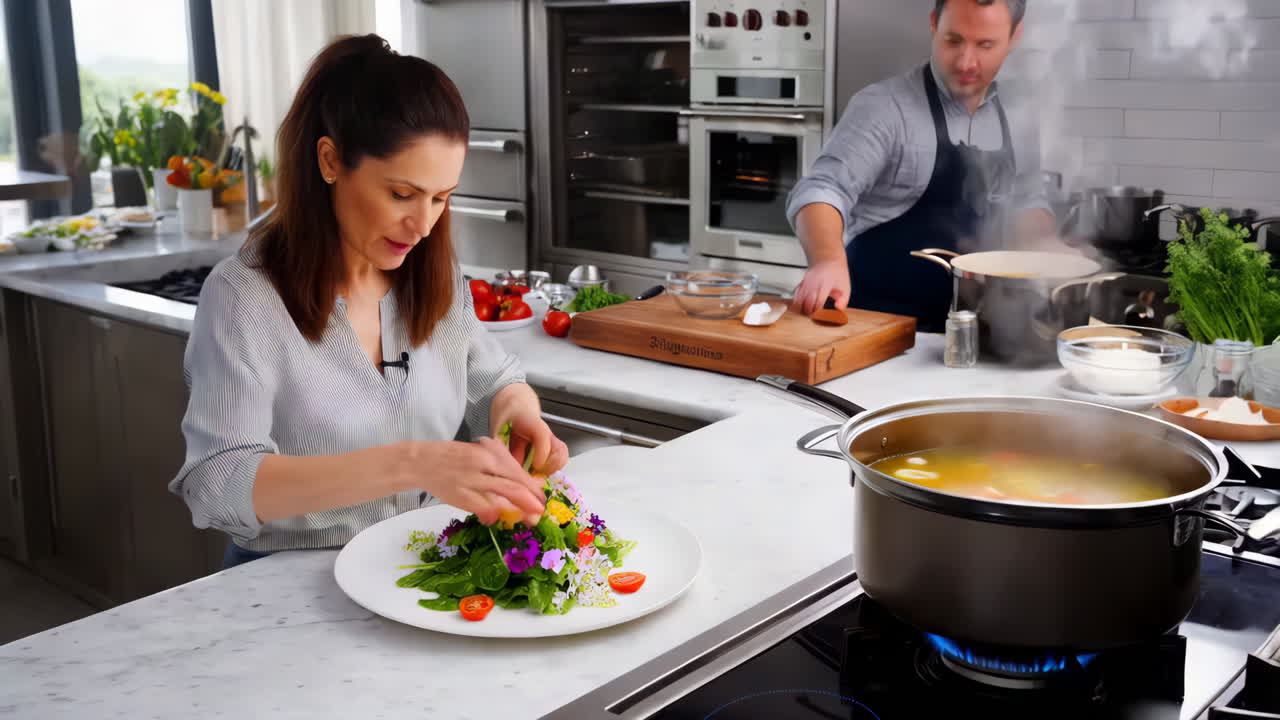 Elegant Salad Preparation and Soup Cooking