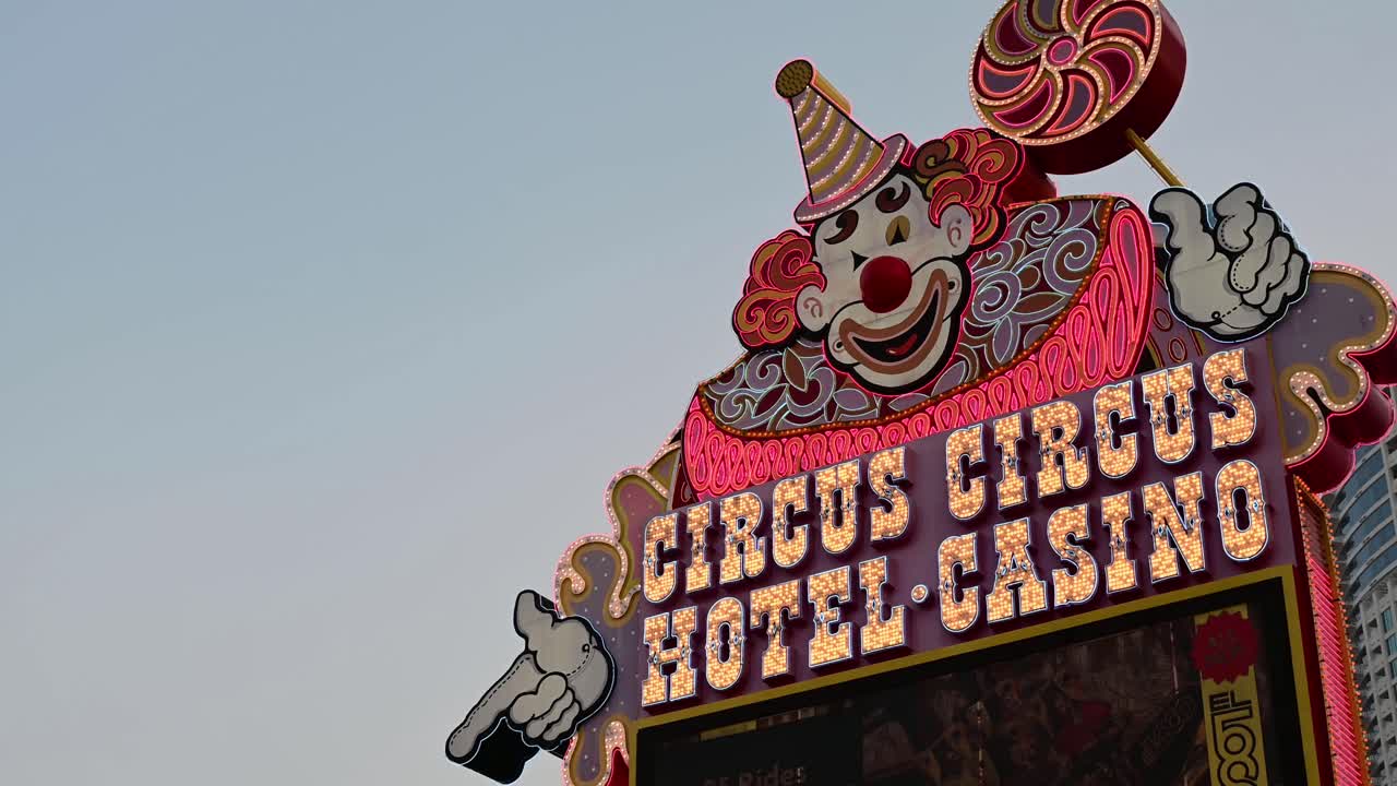 Circus Circus Hotel and Casino sign at sunrise