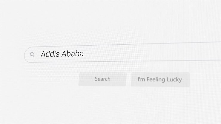 Ricerca di Addis Abeba sul browser Internet