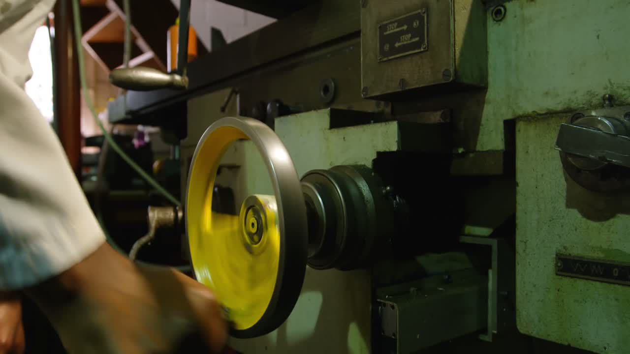 Close-up of worker working in glass factory 4k