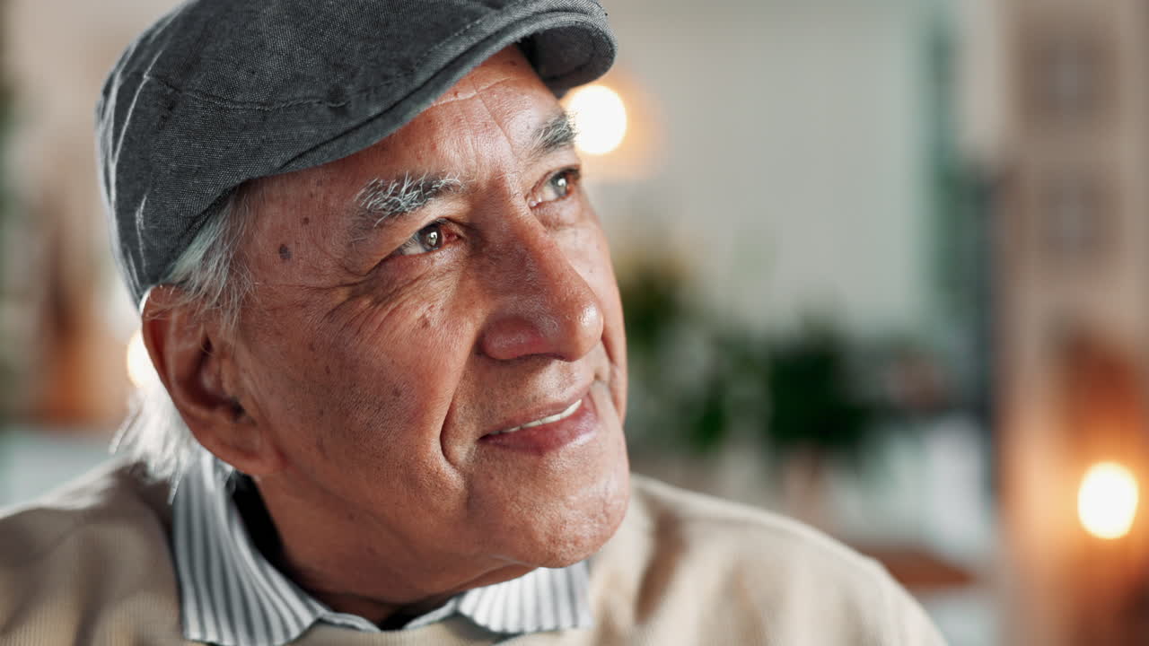 帽子をかぶった笑顔の老人の肖像画