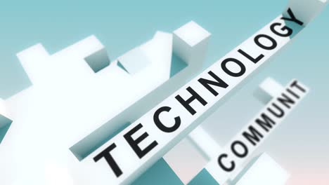 palabras de coworking animadas con cubos