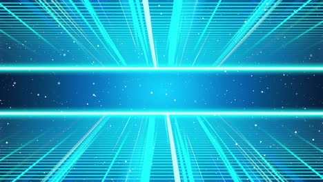 Abstract Blue Neon Grid Background with Glowing Light Rays