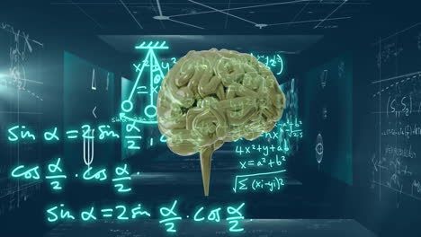 animation of human brain, ai mathematical data processing