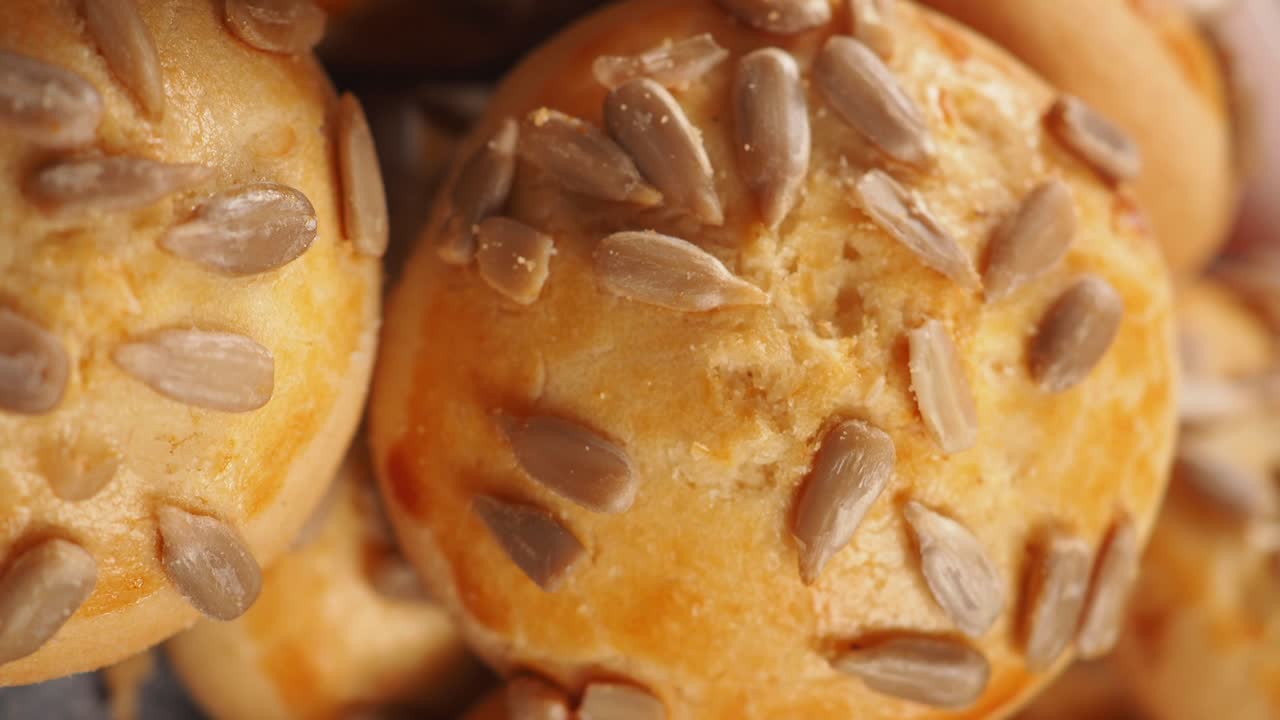 Close-up of Buns with Sunflower Seeds