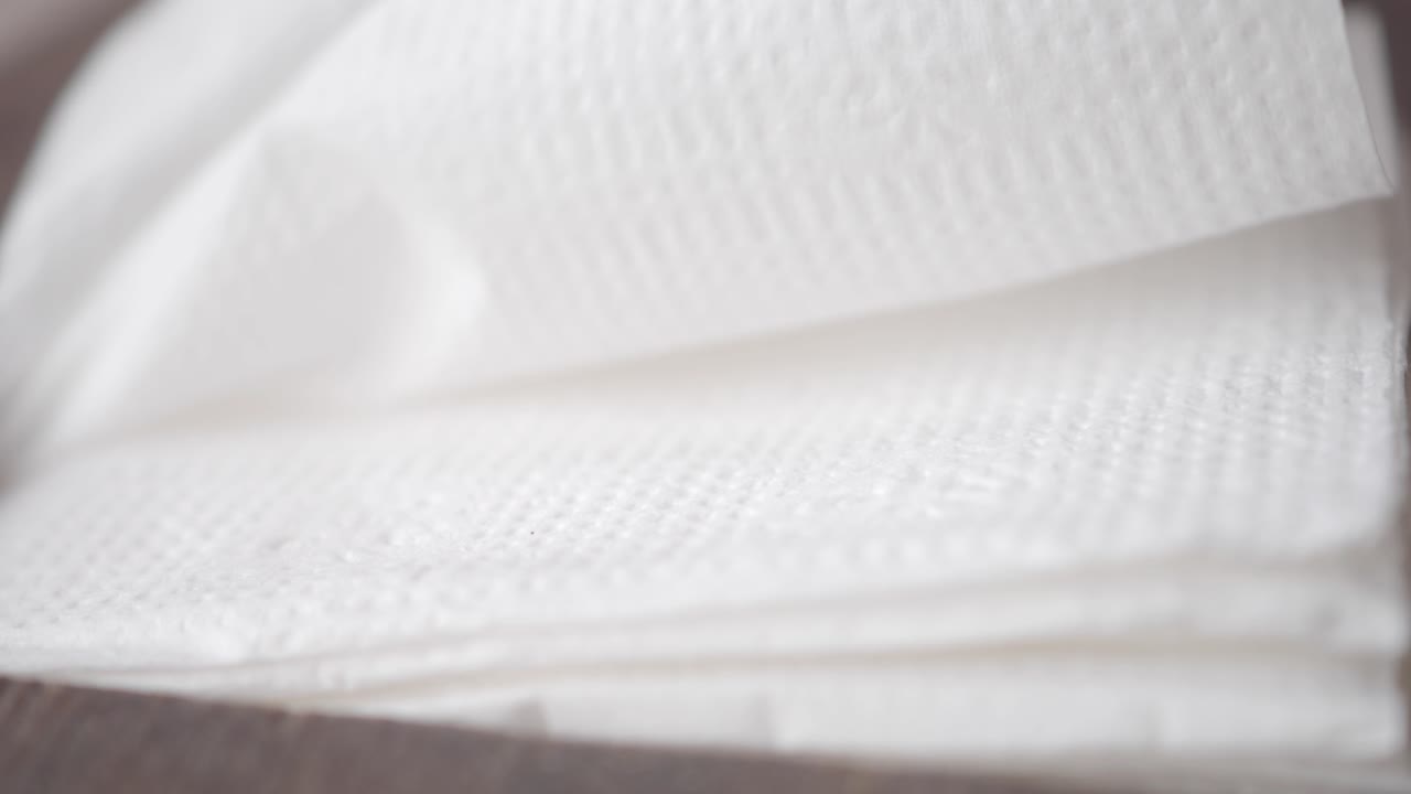 servilletes de papel blanco en una caja de madera