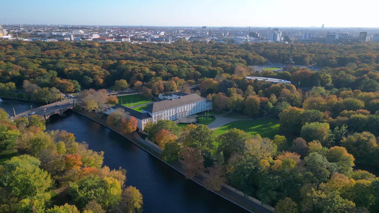 Aerial View of a Palace in Berlin during Autumn