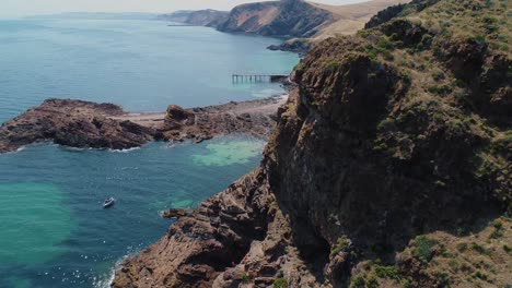 fly through shot of second valley revealing jetty and landscape