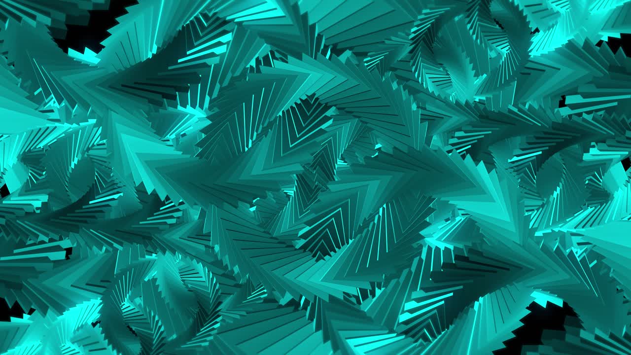 Dynamischer abstrakter Hintergrund mit bewegten türkisen geometrischen Formen