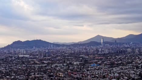 la cordillera de santiago despejado, vista panorámica. chile