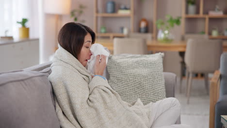 woman with a cold or flu