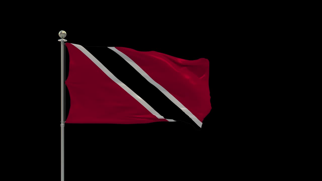 Trinidad and Tobago Various Of Flags Waving National Flag On Pole, Table Flag