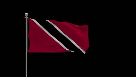trinidad and tobago various of flags waving national flag on pole, table flag