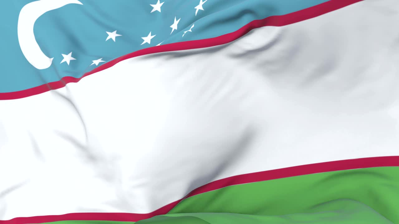 우즈베키스탄의 발이 파란 하늘과 함께 느리게 바람에 흔들리고, 루프