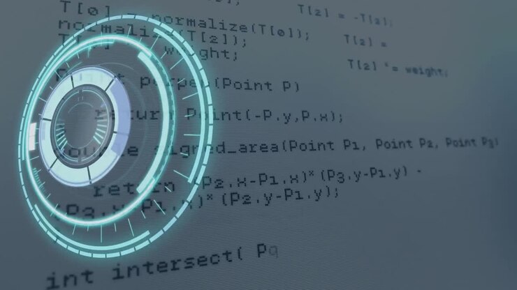 Animasjon av sikte som skanner over digital databehandling.
