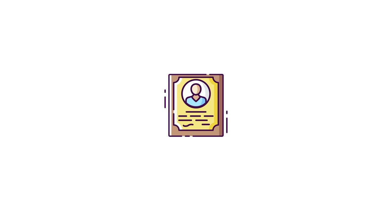Animated Icon of an Identity Document with Profile Picture