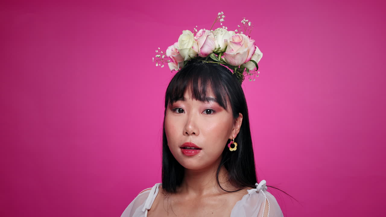 꽃 왕관을 가진 여자