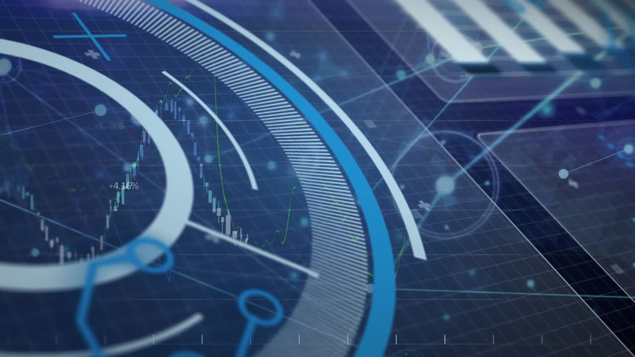 Animation of network of connections with people icons over grid