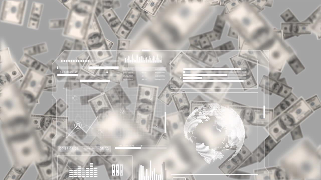 은행권에 대한 데이터 처리의 애니메이션