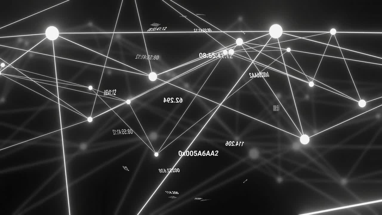 animación de números con red de conexiones